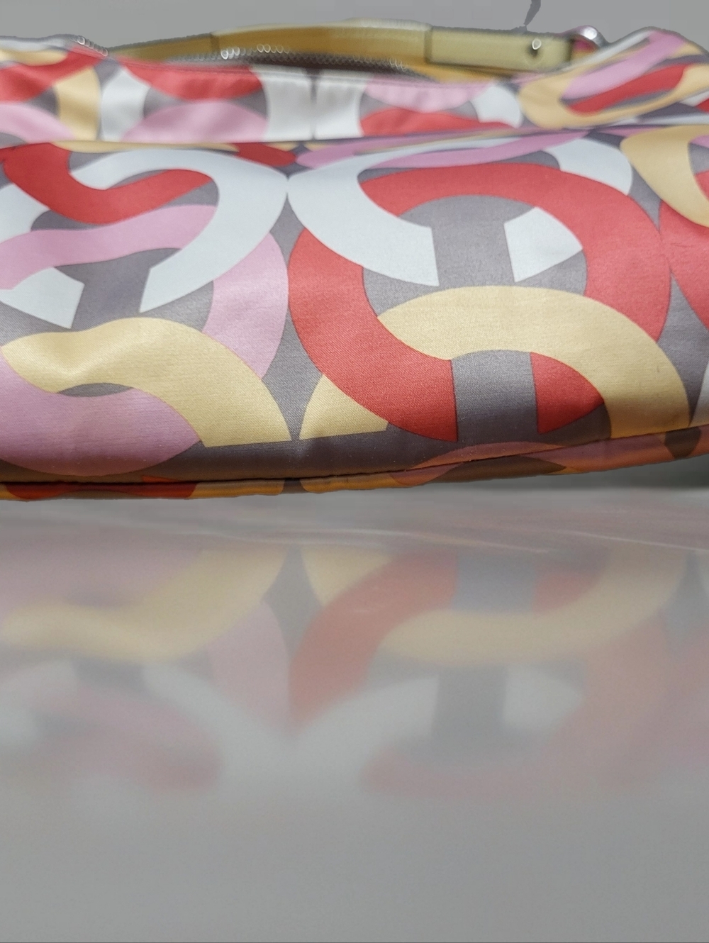 COACH KRISTIN OPT ART C HOBO SHOULDER bag. PINK RED WHITE YELLOW. - Picture 6 of 13